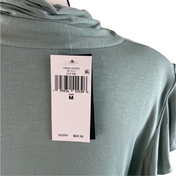 Lauren Ralph Lauren Sage Green Tie Neck Blouse - Picture 4 of 9